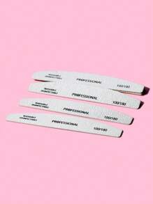 Set de 5 limas de madera de media luna profesionales, limas simples para las uñas, verdaderas limas para la uña fina, limas de manicura para pulir las uñas