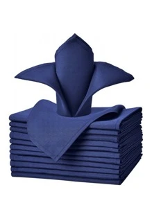 2/6/12 piezas Servilletas de color liso de poliéster, adecuadas para restaurantes, cocinas, bodas, banquetes, decoración de manteles, 40x40cm
