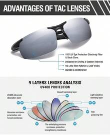 DUCO Mens Sports Polarized  UV Protection  For Men 8177s - Black Frame Revo Silver Lens - View 5