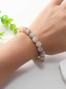 1 Stück 1cm blaues gemusterter Stein Damen Armband, geeignet für den täglichen Gebrauch, Boho-Stil Urlaubsfeeling, elegantes Damen Accessoire, ideal als Geschenk für Liebe