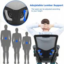 Office Chair Ergonomic Office Chair Desk Chair With Lumbar Support Flip Up Arms Modern Task Adjustable Swivel Rolling Executive Mesh Computer Chair Grey