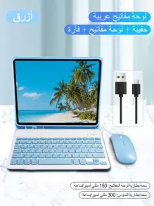 DANYCase Tương thích với IPad A16 2025 Air 11 2025 Pro 11 Bao da bàn phím tiếng Anh Tương thích với IPad 7 8 thế hệ thứ 9 10 Air 4 5 10.9 Air 3 Pro 10.5 5 6 Pro 9.7 Bao da bàn phím tiếng Anh cho máy tính bảng - Bàn phím + chuột tiếng Ả Rập màu xanh - Xem 3