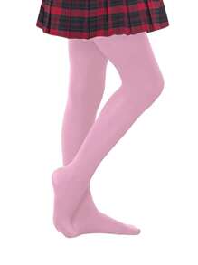 6条/包 女童天鹅绒踩脚裤袜，适合舞蹈训练或日常穿着，无缝设计，柔软透气，四季皆宜