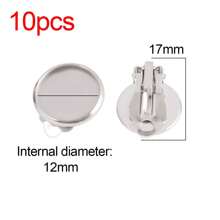 10pcs Stainless Steel Clip On Earrings Blank Base Cabochon Cameo Ear Clip With Trays Bezels Setting For Diy Jewelry Making Supplies - Ear Clip - View 17