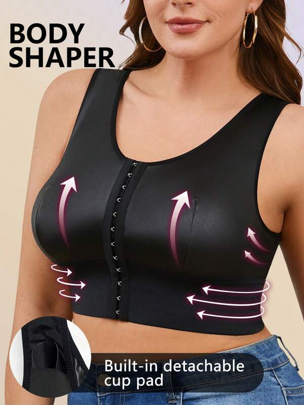 1 قطعة ملابس علوية كاجوال كبيرة الحجم مزودة بأزرار أمامية وحزام، مع حوامل أكواب مدمجة، رفع