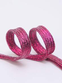 1 Pair Round Shoelaces In Rose Red, Suitable For Casual Shoes, Sneakers, Canvas Shoes, Basketball Shoes, Outdoor Shoes - Red - View 2