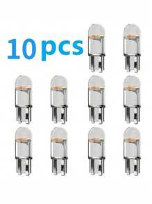 10 个 T10 水晶集成宽光 LED 汽车灯泡，摩托车车指示灯。