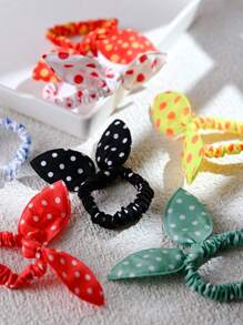 20 pezzi/set Fasce per capelli elastiche con orecchie di coniglio carine, accessori per capelli Scrunchies per ragazze, ideali per il ritorno a scuola