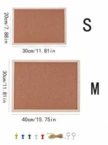 1pc Cork Bulletin Board, Cork Panel With Oak Wood Frame, Decorative Pin Board For Office And Home, Message Board Or Vision Board For Home And School Home Decor Back To School Room Decor School Supplies - Beige - View 8