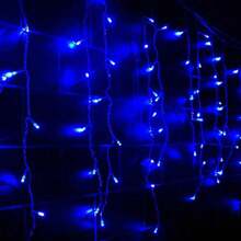216 LED Window Fairy Curtain String Lights, 8 Modes Fairy Lights For Bedroom Wedding Party Home Garden Outdoor Indoor Wall Decorations - Màu xanh lam - Xem 1