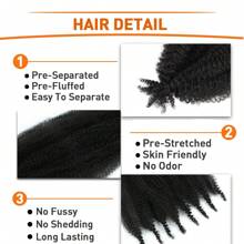 FULCRUM 12/18/24/30 Inch Afro Twist Hair Kinky Marley Twist Crochet Braiding Hair For Women Pre-Separated Springy Synthetic Hair Extensions - Multicolor - View 3