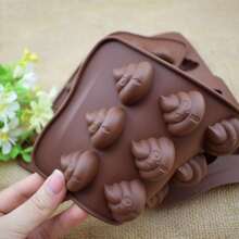 15 moldes de silicona con forma de heces para tartas, chocolates, caramelos y herramientas de repostería DIY - Marrón Chocolate - Ver 5