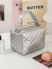 1Piece New Style Fashion Quilted Embroidered Heart Pillow Bag Handbag Large Capacity Girl Storage Bag Cosmetic Bag Roomy Cosmetic Bag And Makeup Brushes Storage Bag Pouch Purse Organizer - Multicolor - View 10