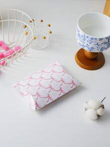 7pcs New Pink Bow Plaid Cookie Packaging Boxes, French Bow Decorated Gift Boxes For Cookies