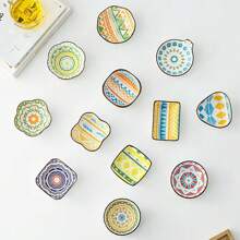 6pcs Japanese-Style Bohemian Ceramic Dish, For Hot Pot Ingredients, Snacks, Butterflies, Vegetables Or Pickles Christmas Gift