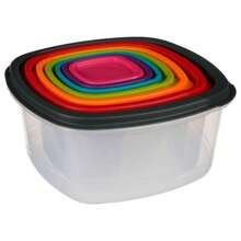 Five 7 件組五個方形食物儲存盒。 24/72 小時免費送貨。