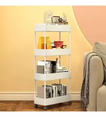 4 Tier Multipurpose Kitchen Storage Cart #0803 - White - View 6