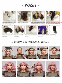 Dark Green Bob Wigs For Women Curly Wavy Wigs With Bangs Short Heat Resistant Synthetic Wigs For Party Costume Daily Wear Colorful Wigs