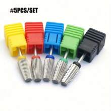 5 件碳化钨电动指甲钻头，指甲碳化物 3 合 1 钻头 - 去除丙烯酸或硬凝胶，3/32 英寸柄尺寸适用于电动指甲锉机，