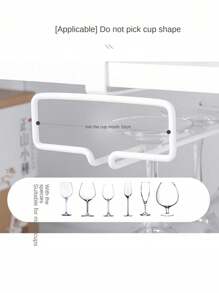 1 pieza Soporte colgante creativo para copas de vino, estante portavasos de metal para almacenamiento de copas sin necesidad de taladrar