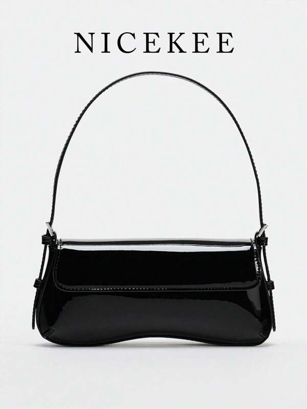 Classic Retro Style Shoulder Bag, Fashionable, Simple And Versatile Solid Color Flap Baguette Bag, Elegant And Exquisite Underarm Bag, Suitable For Work, Commuting, Daily Outings, Shopping, Dating And Traveling.