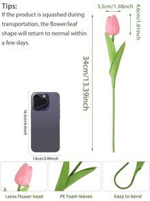 1pc/6pcs/10pcs Artificial Tulips, Plastic Simulation Flowers, Realistic Blooming Tulips, Suitable For DIY Craft, Wedding Bouquets, Home And Tabletop Decor, Indoor And Outdoor Decor, Living Room, All Seasons, Christmas, Valentine's Day, Mother's Day, Graduation, Wreath Day, Junefest, Not Including Containers Gifts Birthday Birthday Decorations Party Decorations Bachelorette