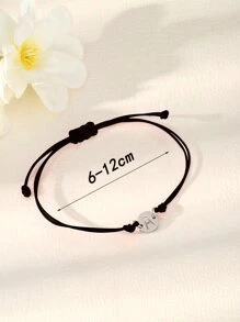 1条字母不锈钢编织手链，26个字母吊坠，适合青少年，简约日常饰品