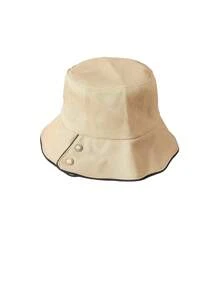 1pc Women's Bucket Hat, Korean Version, Spring/Summer, Pearl & Rhinestone Decor, Fashionable & Versatile Sun Protection Hat For Outdoor Casual Wear - MZ2357 - View 6