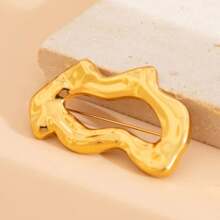 European & American Cross-Border Jewelry, Simple Geometric Lava Textured Round Ring Brooch, Collar Clip Clothing Accessory