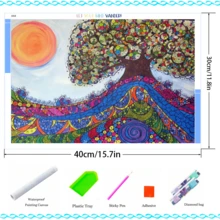 1 件希望之树 DIY 钻石画套件 - 带配件的全套套装，非常适合家庭装饰和放松，成人创意艺术工艺品