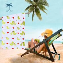 1pc Ultra-Fine Fiber Soft Quick-Drying Beach Towel, Sand-Proof, Anti-UV, Super Absorbent, Oversized, Fashionable Print, Multifunctional Beach Towel, Suitable For Travel, Swimming, Yoga, Bathing - One Towel, Multiple Uses, Shared By The Whole Family - Multicolor - View 8