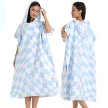Toalha de Praia Multifuncional de Secagem Rápida e Livre de Areia, Poncho de Surf com Capuz Compacto para Adultos Homens e Mulheres, Roupa de Mergulho com Mangas Ajustáveis para Surf, Natação, Banho, Casamento, Decoração de Casa e Banheiro, Volta às Aulas