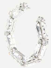Cuier 1 paire de boucles d'oreilles créoles en argent pour femmes, boucles d'oreilles de rue avec des strass brillants