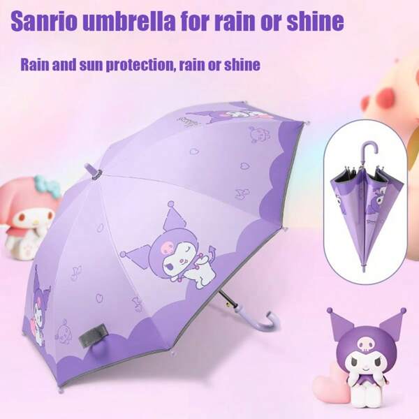 Sanrio Sanrio Genuine Thickened With Pattern, Suitable For Adults, Travel, Students, School, High-End Automatic Safety Umbrella Summer Cooling,Beach,Travel