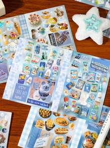 4pcs/Set Vintage Style Cuisine Stickers, Travel Series, For Scrapbooking DIY Decoration