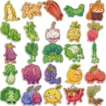 SCXXBSW 50pcs Fruit, Vegetable, Small Animal Cartoon Fun Stickers DIY Decorative Luggage Guitar Notebook Waterproof Stickers - Multicolor - View 8