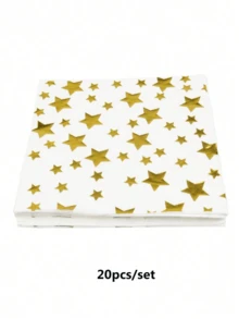 20 件铝箔星形图案一次性派对餐巾