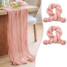 2 peças de toalha de mesa transparente estampada com queijo boho, 35 polegadas (88,9 cm) e 118 polegadas (300 cm) de tecido longo para queijo para chá de bebê, casamento, noiva, aniversário, decoração de festa