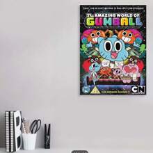 Framed Amazing World Of Gumball Canvas Wall Art - Less Anime Poster, Perfect For Bedroom & Room Decor