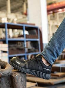 轻便透气树脂钢头防砸安全鞋，劳保鞋，网眼工作鞋，男女四季通用 - 全黑 - 查看 7