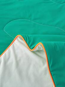 1pc Solid Color Breathable Blanket, Minimalist Nylon Blend Air-Conditioned Quilt For Home Use In Summer - Aden Green - View 2