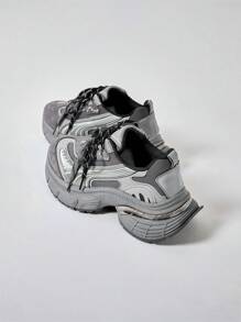 MASKERT Women's Multifunctional Fashionable Casual Shoes, Women's Thick Soled Height Increasing Casual Shoes, Running Sports Shoes, Daily Matching Casual Shoes - Dark Grey - View 4