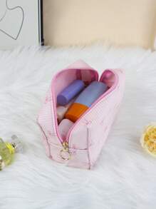 Set de 2 bolsos de maquillaje para mujer con capacidad grande y forma octagonal, de estilo clásico y moda, simples y adecuados para dormitorio, familia, salidas, trabajo, viaje ligero, bolso con cierre para pequeños artículos, ideal como regalo para niñas y mujeres, organizador de viaje esencial para maquillaje y artículos de tocador