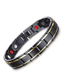1 pièce Bracelet métallique magnétique à la mode et polyvalent pour hommes