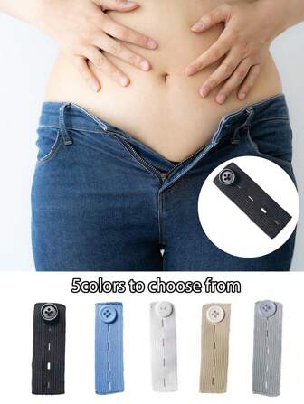 牛仔裤弹力腰部延长扣，男女通用无缝腰部延长扣，可调节腰带神器，腰带延长扣，弹力可调节裤子延长，孕妇裤弹力扣，可扩展腰部扣，扣式松紧腰带，适合日常使用，户外活动，旅行，学生，孕妇和办公室工作人员，是居家必备单品