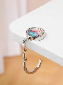 1 pieza Colgador de cartera para mujer - Colgador de bolso plegable, estilo retro, material de metal, patrón de cielo estrellado de noche, accesorio de moda/moda para mujer, elegante y portátil