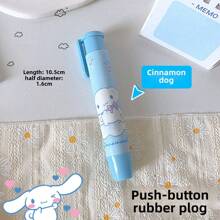 Sanrio 5pcs Sanrio Cartoon Hello Kitty Kuromi Cinnamoroll Push Eraser Anime Kitty Cat Eraser Stationery Gift Office Learning Supplies(Some Parts May Be Random)