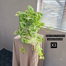 1/3 件人造悬挂植物，27.5/15.7 英寸假常春藤叶，人造盆栽藤蔓悬挂装饰，适用于婚礼墙壁、家庭、房间、庭院、室内或室外、办公室装饰（无盆） - 彩色 - 查看 7