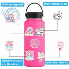 64Pcs Pink Stickers Vinyl Aesthetics Stickers, Decals, Scrapbooking, Diary, Bumper, Skateboard, Water Bottle, Cartoon, Hard Hat, Car Stickers
