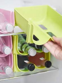 1 件装水瓶收纳盒，可堆叠厨房食品储藏室收纳和架子，玻璃旅行杯架，适用于冰箱厨柜收纳盒和收纳的塑料瓶架，玻璃杯收纳盒